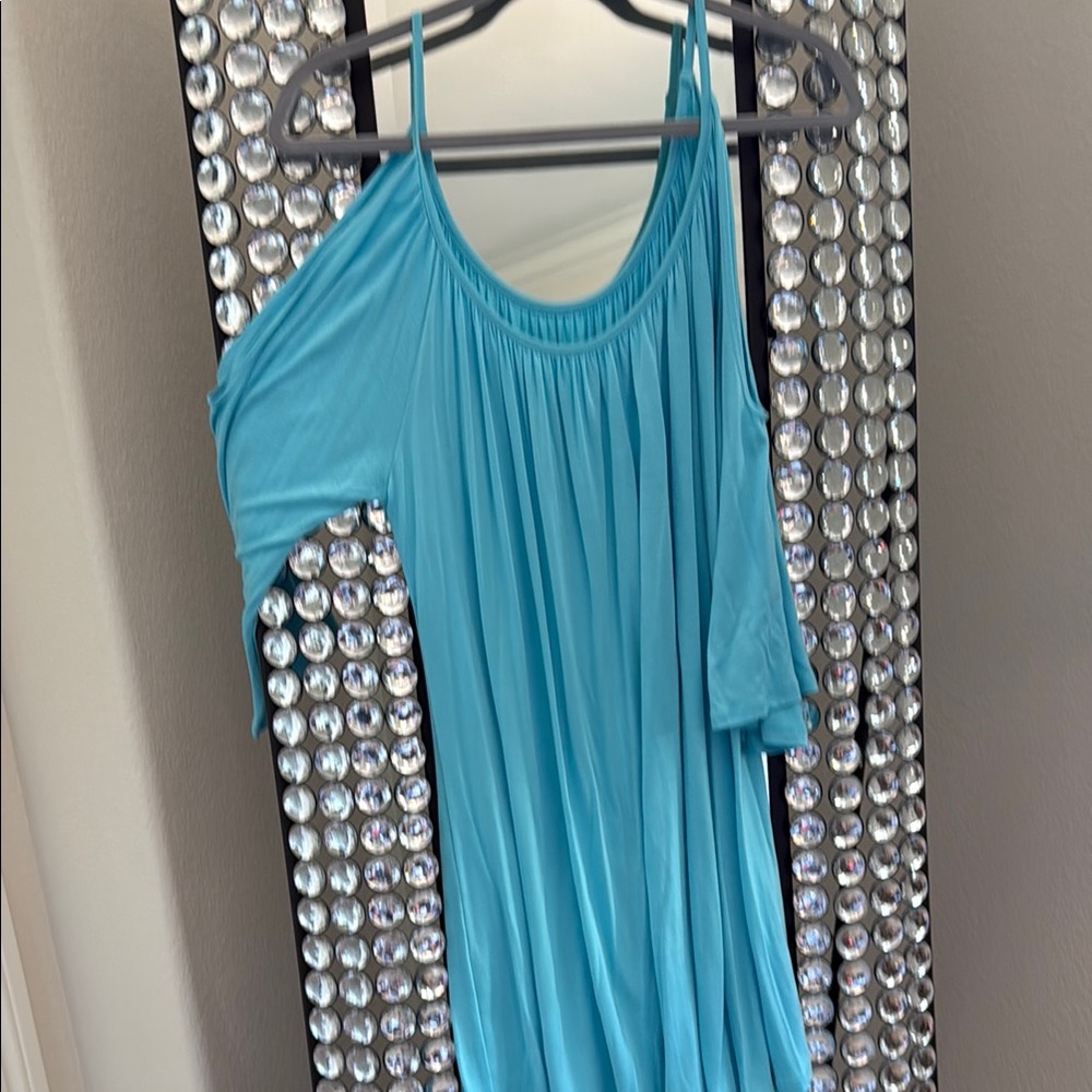 Blue Off-Shoulder Dress